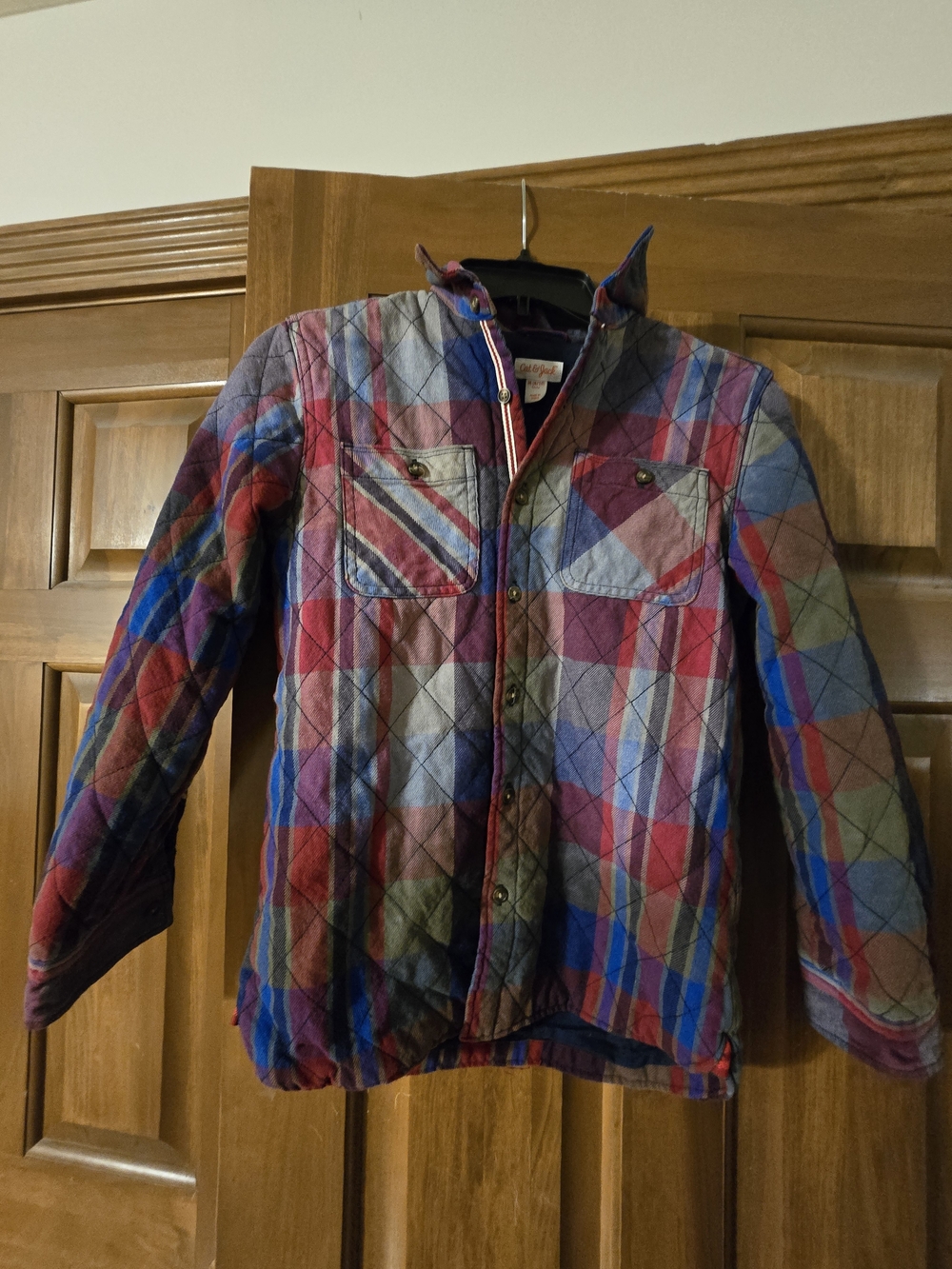 Quilted Plaid Boys Jacket - Multicolor